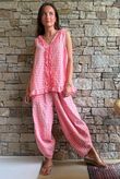Nonni Gingham Ruffle Front Tank Sherbet Coral